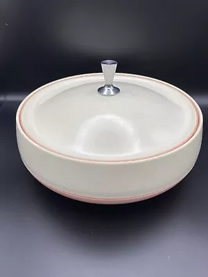 Vintage Pink Bopp Decker Plastic Vacron Covered Bowl Serving Dish • $20