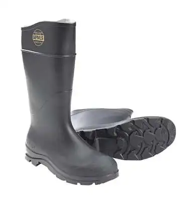 18821 Rubber Fishing Hunting Waterproof PVC Work Mud MENS BLACK BOOTS STEEL TOE • $34.95