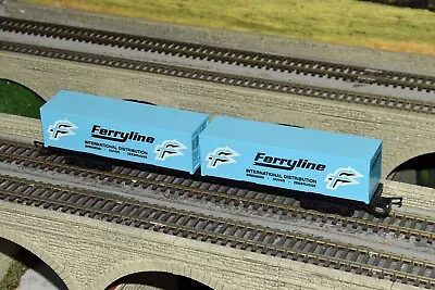 Hornby Container Wagon With 2x Ferryline Containers OO Gauge • £9.99