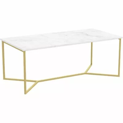 Safdie & Co. 44 L Coffee Table Marble Gold Metal • $112.41