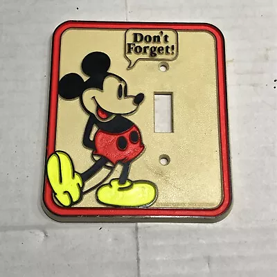 Mickey Mouse Vintage Disney Single Light Switch Plate Cover Dont Forget • $9