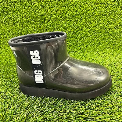 UGG Classic Clear Mini II Girls Size 2Y Black Classic Ankle Boots 1112386K • $39.99