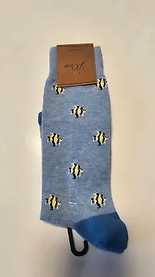 NWT J.Crew Blue Fish Sergeant Major Lightweight Socks Novelty Dress Ocean • $9.99