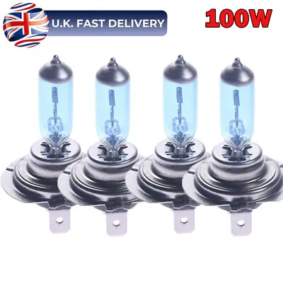 4x H7 Super White Xenon Headlight Bulbs 100w Upgrade Hid 499 Full Dipped 477 SD~ • £8.19