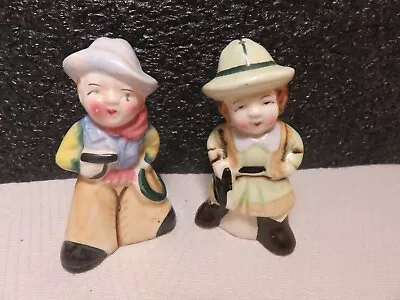 Vintage  Japan  Cowboy And Cowgirl Salt And Pepper Shakers • $9.44