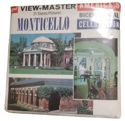 View-Master Bicentennial MONTICELLO Thomas Jefferson Home - A827 - 3 Reels/book • $7.99