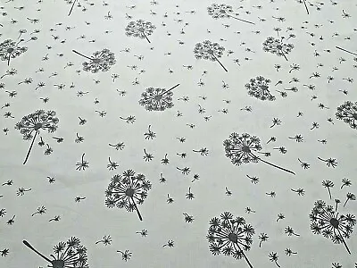  Cotton Grey On White Dandelion Clock Fat Quarter Metre Light Curtain Fabric  • £3.80