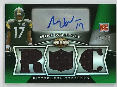 Mike Wallace 2009 Topps Triple Threads Auto Patch Relic Rookie Serial #d 12/20  • $49.99