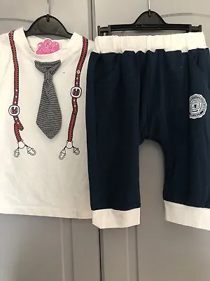 £4 • Buy Tie And Bracers T-shirt Shorts Set San Francisco 2-3 Years Size 100