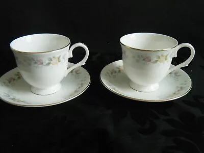 2 X Vintage Mayfair Bone China -  Alpine -  Tea Cups And Saucers B24 • £6