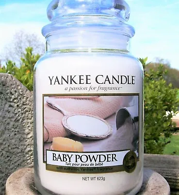 Yankee Candle Retired  BABY POWDER ~ Fresh ~ Large 22 Oz ~ WHITE LABEL~RARE~ NEW • £37.59