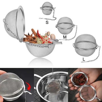 Stainless Tea Infuser Sphere Locking Spice Tea Ball Strainer MeshTea Filte'H4 • $1.78