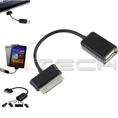 £2.49 • Buy 30 Pin To Female USB Adapter OTG Cable For Samsung Galaxy Tab 2 10.1 P5100 P5110