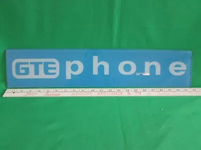 Vintage Classic Glass GTE Telephone Phone Booth Sign 22.25  X 4.5   One Sided • $80