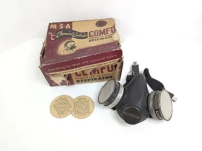 Chemical Cartridge MSA Comfo Cushioned Respirator BM-2301 Original Box 1950s  • $51.76