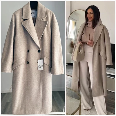 $119 • Buy Zara Oversized Roomy Runs Big Coat Beige NWT S XL