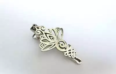 Shiny Silver Tone Metal Lotus Flower Alligator Hair Claw Clip Fine Hair • $9.95