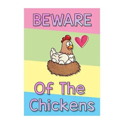 £6.95 • Buy Chicken Sign BEWARE Of The Chickens Hen House Coop Poultry Duck Eggs Chick
