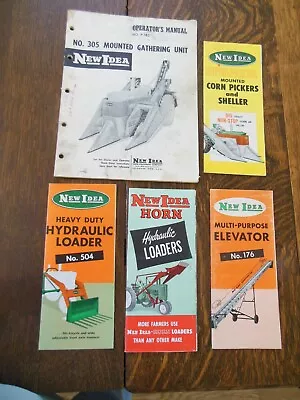 Lot Of Five Vintage New Idea Farm Equipment Brochures & Operator's Manual • $9.99