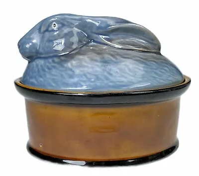 2Pc Bunny Rabbit Tureen Dish Vtg 50s Portugal Majolica Farmhouse Casserole • $59.99