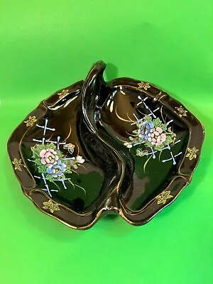 Vintage Divided Condiment Dish Handpainted Made In Japan • $12