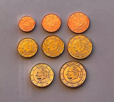 Full Set Of BELGIUM Euro Coins 1c 2c 5c 10c 20c 50c 1€ 2012 And 2€ 2011  • $14.77