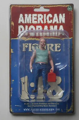 MECHANIC SAM W TOOL BOX AMERICAN DIORAMA 1:18 Scale Figurine 4  Male Figure • $8.59