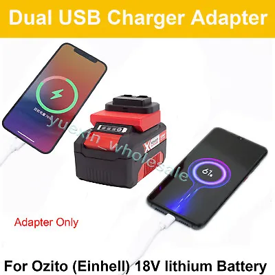 USB Power Cell Phone Charger Adapter For OZITO 18V Lithium Battery Fast Charging • $20.23