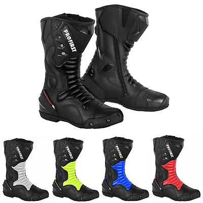 Motorbike Racing Leather Boots Waterproof CE Armoured Motorcycle Long Shoes Size • $73.35