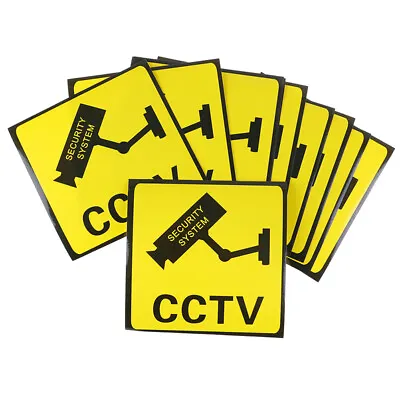 10Pcs CCTV Video Surveillance Security Camera Alarm Sticker Warning Signs HB_-_ • $6.65