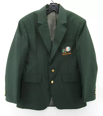 VINTAGE Miami Hurricanes Blazer Men 36 Short Green Jacket Hall Of Fame 90s * • $24.99