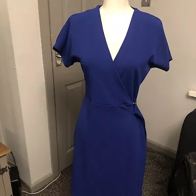 Ladies Beautiful Dressy Blue Wrap Over Dress Size 8 From Atmosphere  • £4.50