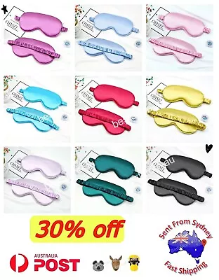 $5.58 • Buy Pure Soft Silk EyeShade Blindfold Sleep Eye Mask Cover Light Shade Travel Relax 
