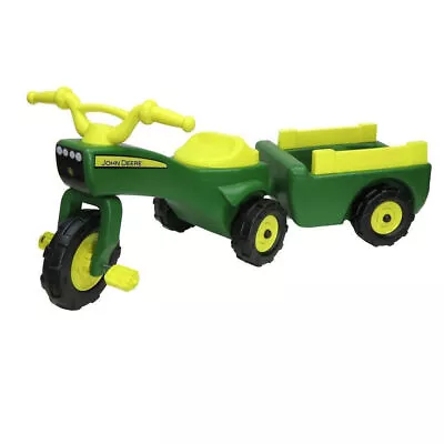 John Deere Kids Ride On Pedal Trike Tractor W Pull Wagon Children Toy Tricycle • $186.95