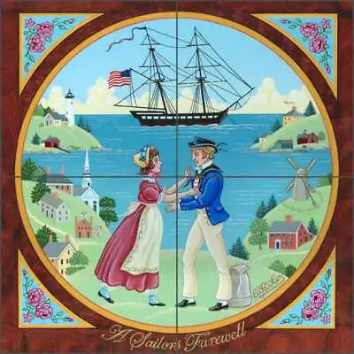 Nautical Tile Backsplash Mural Parker Ceramic Ship Vintage POV-EP004 • $84.95