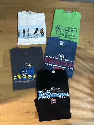 Lot Of 5 Short Sleeve Tee Shirts Size 2X Various Themes Including Minions • $8.48