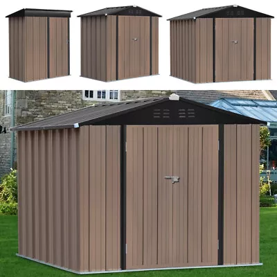 5x3 8x6 6x4ft Metal Garden Shed Tool Storage House W/Without Free Base Lockable • £159.95