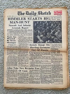 Daily Sketch Newspaper 1944 July 24th Himmler Neurath Schacht ORIGINAL NEWSPAPER • £12