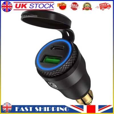 £12.49 • Buy DIN Hella Plug To QC3.0 + PD USB Charger Adapter With LED Light For Motorcycle #