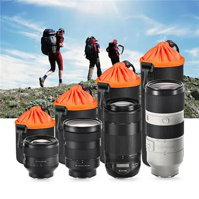 Camera Lens Pouch Bag Waterproof Soft Neoprene Drawstring Protector Case Set UK • £4.49