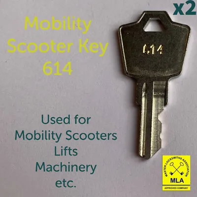 2x 614 Replacement Mobility Scooter Key - APEM JD PRIDE - Switch Lift Fire Panel • £4.99