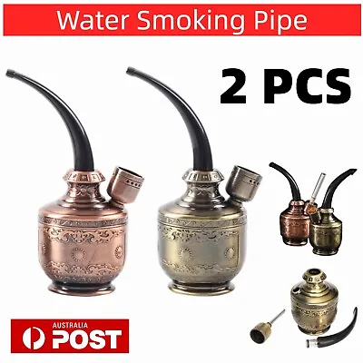 2 PCS Vintage Tobacco Smoking Water Pipe Mini Cigarette Water Fliter Sets Hookah • $23.91