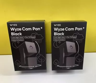 2 Pack Wyze Cam Pan V3 1080p Indoor/Outdoor Wi-Fi Smart Home Camera Black • $74.99