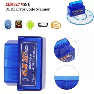 Mini OBD2 Bluetooth Car Scanner ELM327 V2.1 For Android Torque Auto Tool OBDII • £3.99