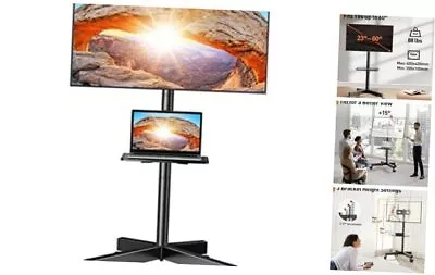  Rolling TV Stand For 23-60 Inch LED Flat Screen/Curved TVs Up To 88lbsMobile  • $101.88