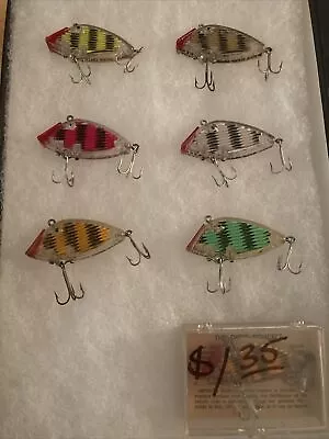 LOT OF 7 SOUTH BEND OPTICS 1 W BOX Complete Color Set - ODD UNUSUAL LURES • $90