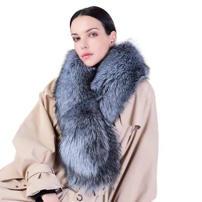 Women's Winter Large Fox Fur Wraps Collar Shawl Warm Thicken Neckerchief Scarves • $88.79