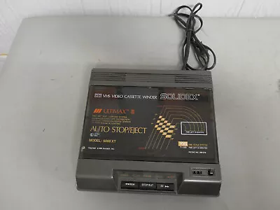 VTG 1989 Solidex VHS Video Cassette 2-Way Rewinder Model 6000xt Parts/Repair • $22