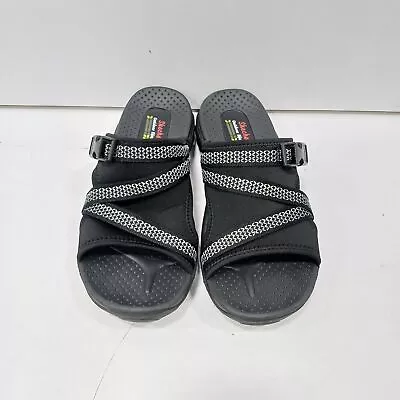 Women's Skechers Outdoor Lifestyle Black Slide Sandals Sz 8 • $11.50