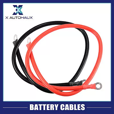 2pcs 2 AWG Gauge 120cm 5/16  Red Black Battery Cables Power Inverter Wire Set • $45.99